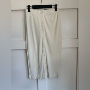 Melrose and Market Cream Stretch Midi Skirt